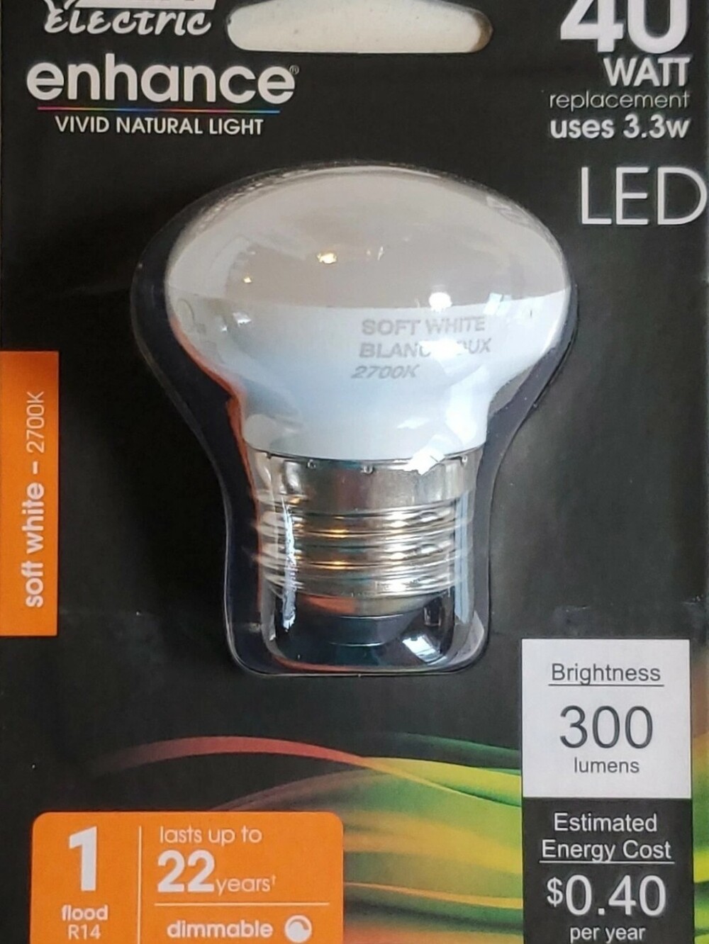 4 FEIT ELECTRIC BPR14DM/927CA Feit 3.3W Soft White R14 LED 40W RLPC  2700K Bulbs